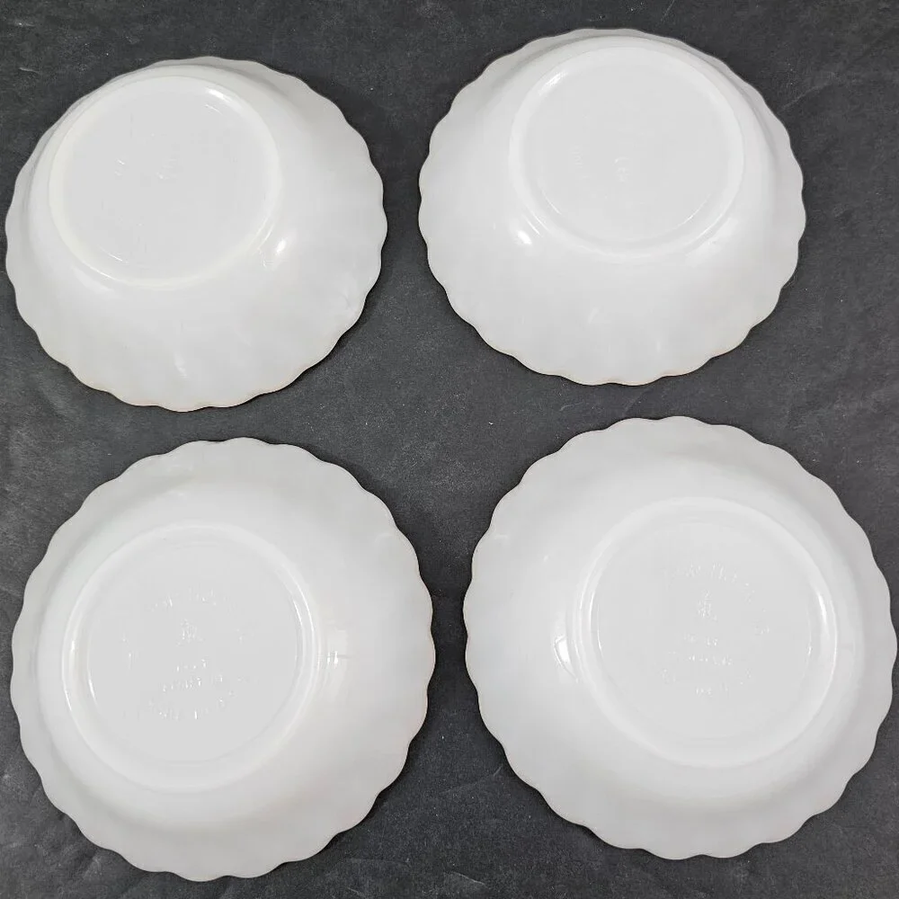 Anchor Hocking Fire King Milk Glass Custard Dessert Appetizer Bowls – Set of 4